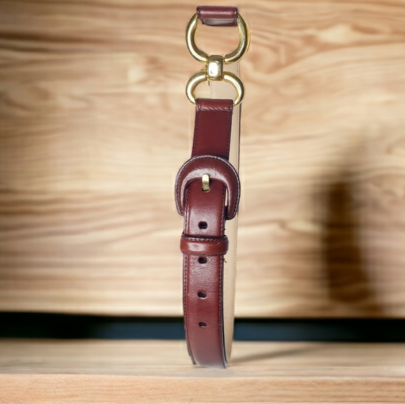 Talbots Double Brass Bit Leather Belt Equestrian Horse Riding Preppy Min… - Picture 14 of 14